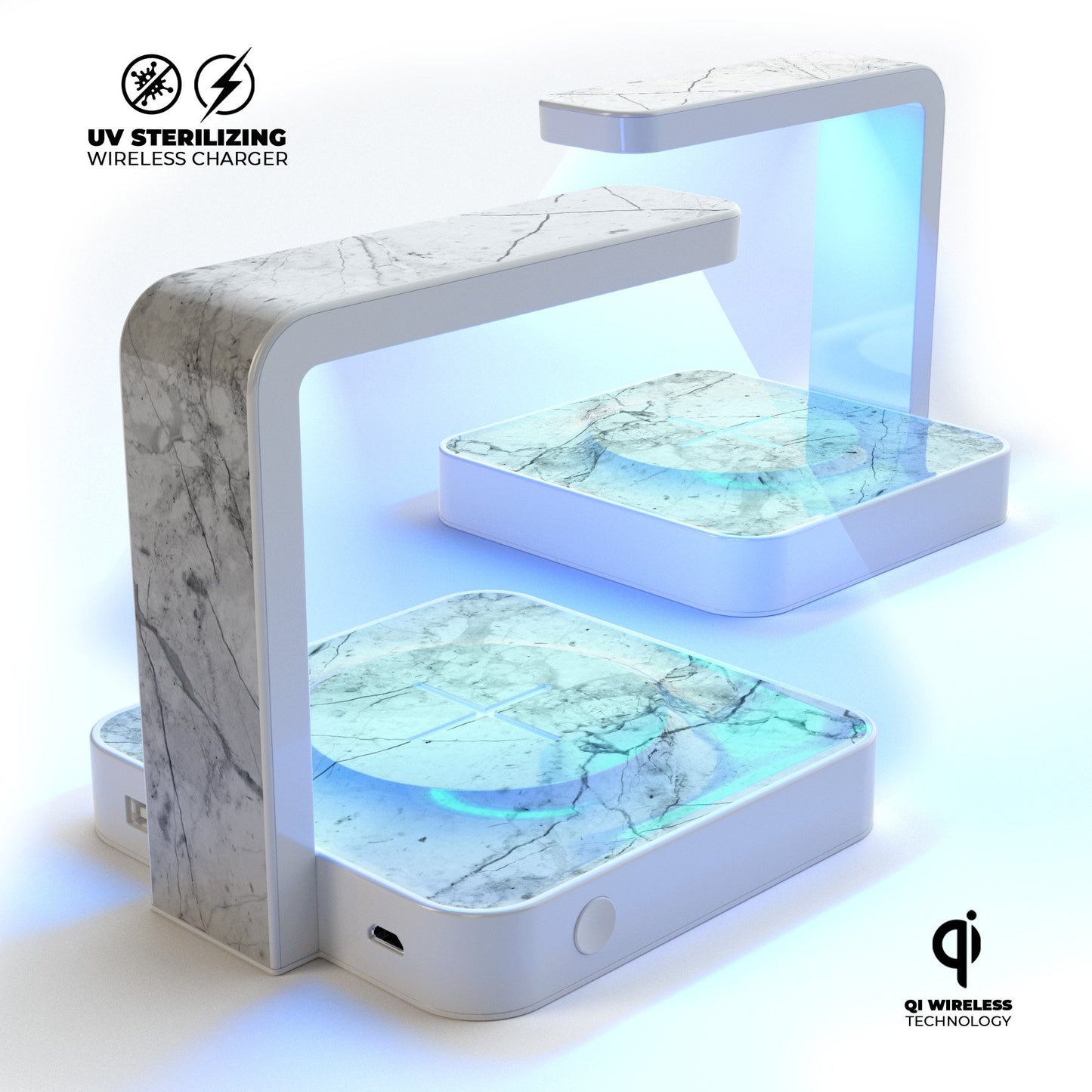 Cracked Marble Surface UV Germicidal Sanitizing Sterilizing Wireless