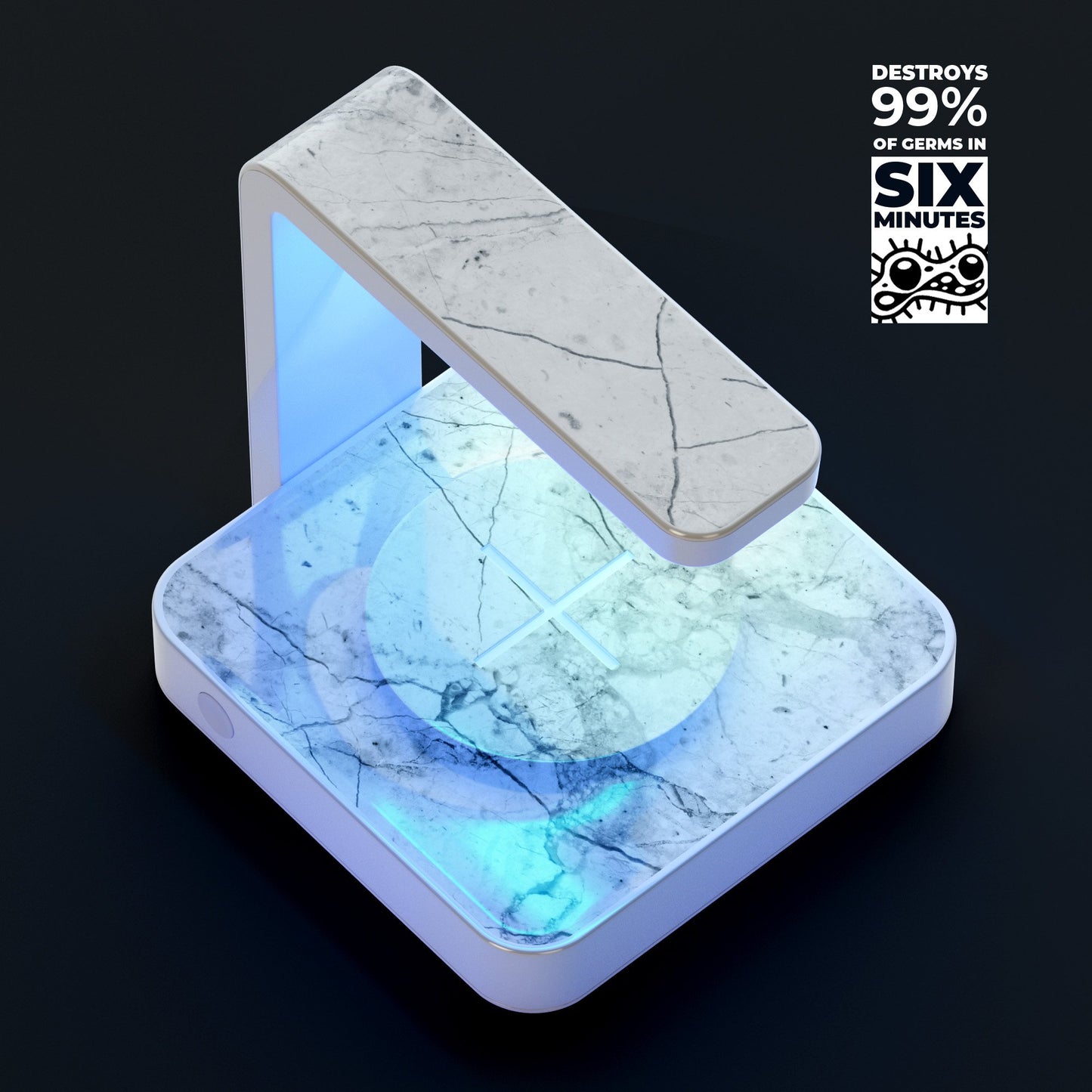 Cracked Marble Surface UV Germicidal Sanitizing Sterilizing Wireless