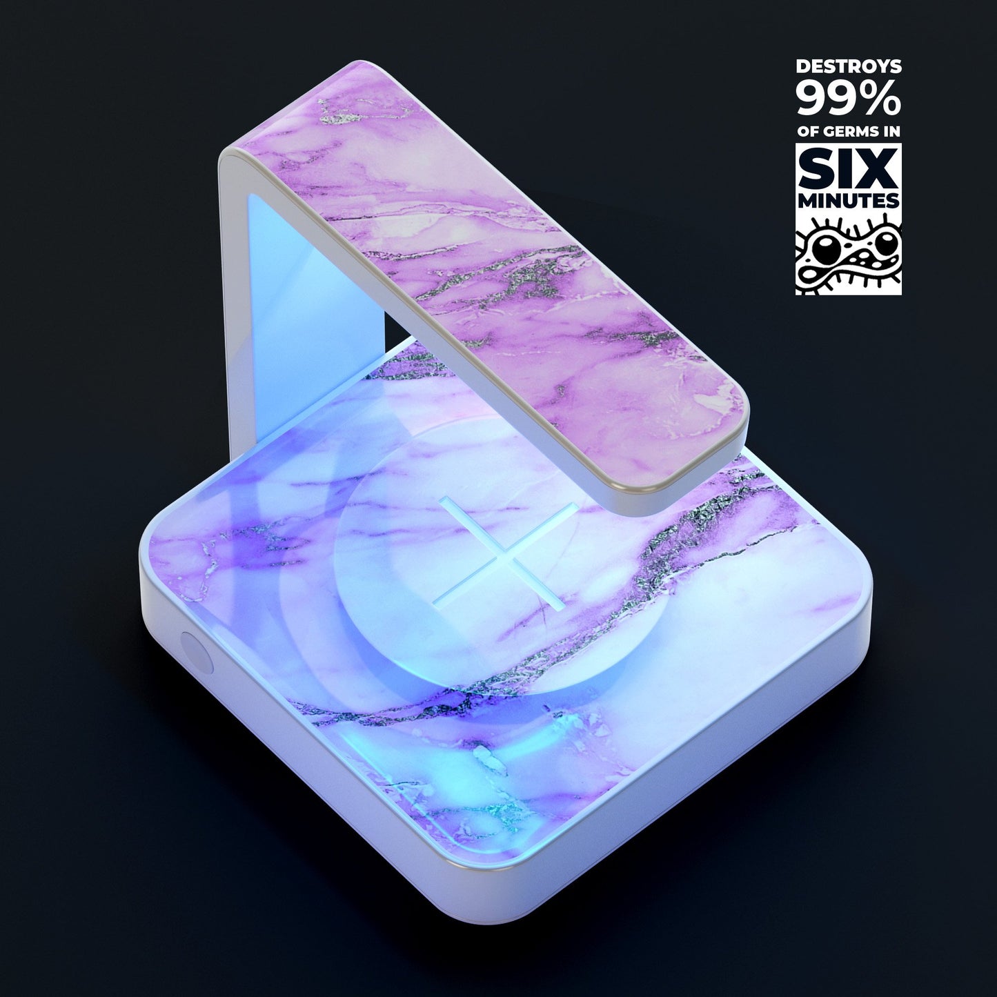 Purple Marble & Digital Silver Foil V10 UV Germicidal Sanitizing