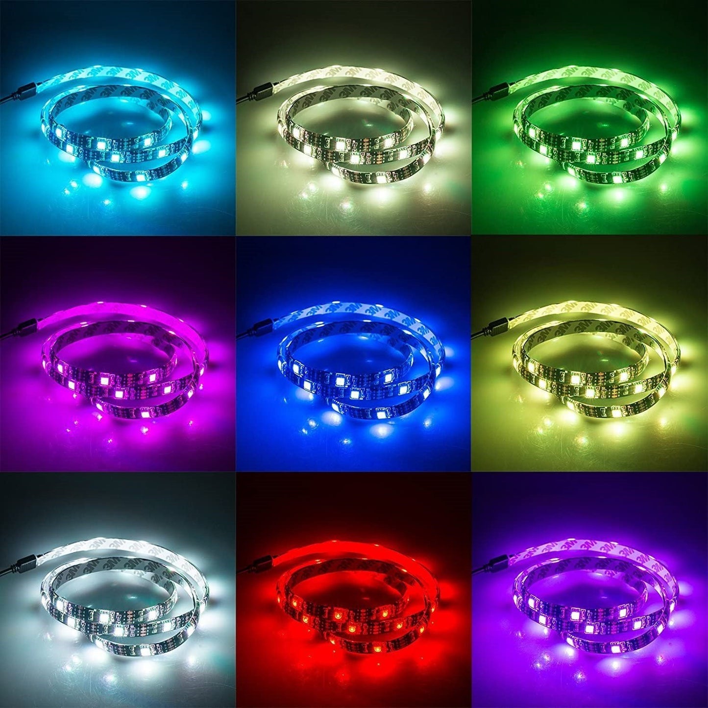 USB POWERED RGB LED LIGHTS FOR TV BACKLIGHT, 60”- 75” W/REMOTE CONTROL